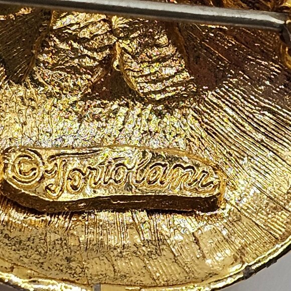 Vtg Brooch Signed Tortolani Guardian Angel Rhinestone Halo Blue Eye Pin Shoulder - Picture 11 of 15